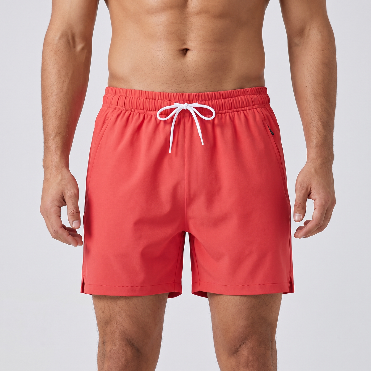 Men's swim shorts in Red - front