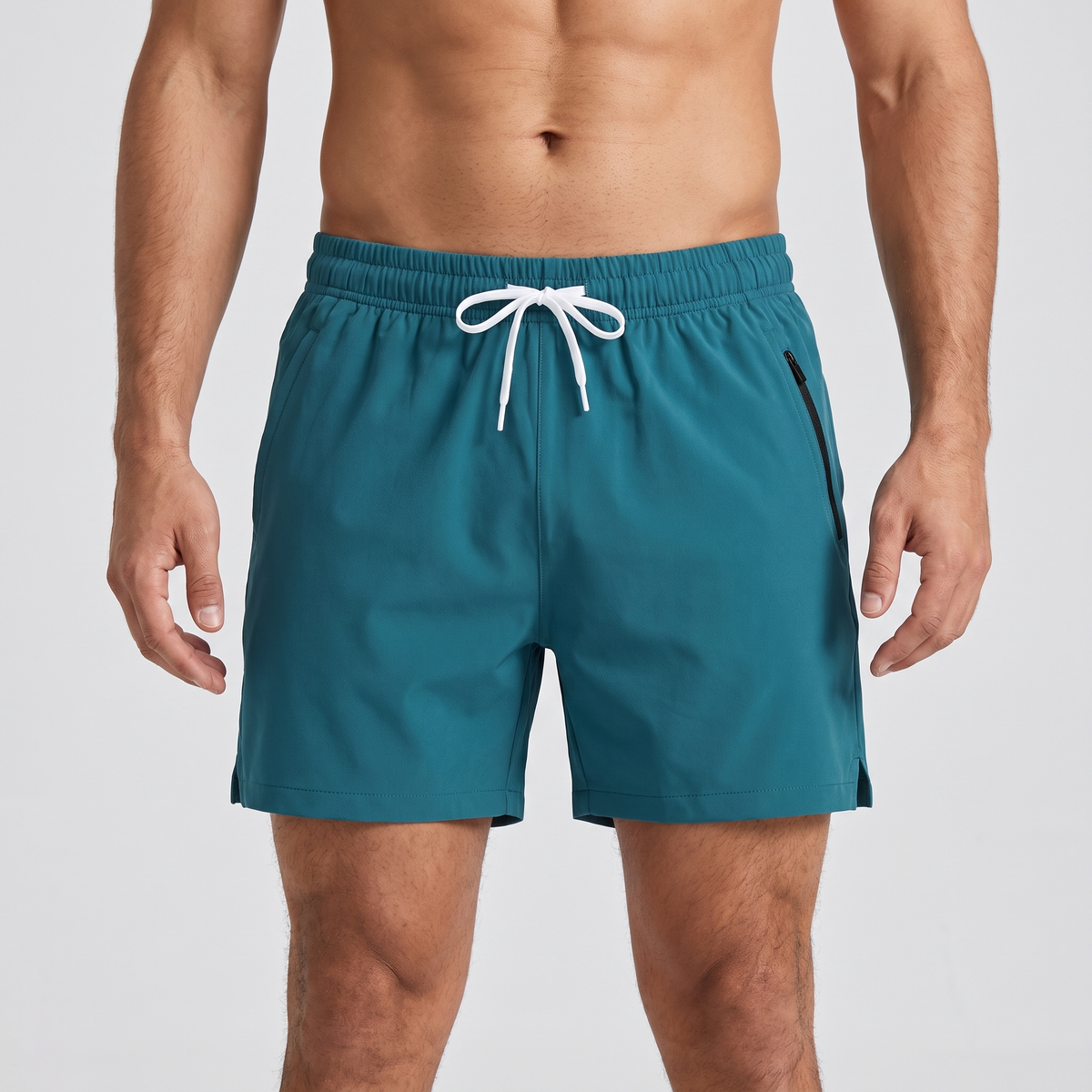 Men's swim shorts in Teal - front