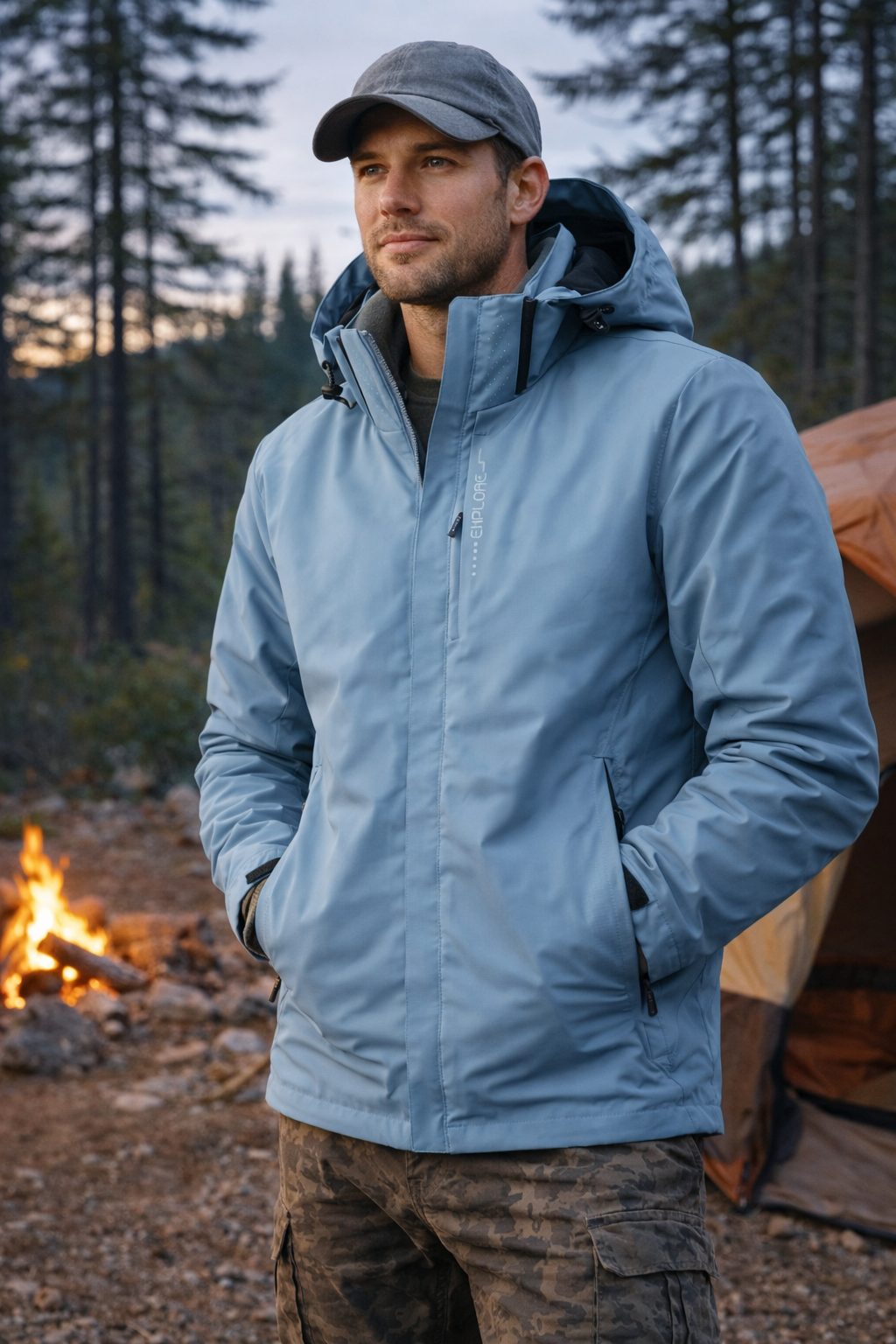 Men's Lightweight Waterproof Jacket - Packable Wind-Resistant Outdoor Rain Jacket for Hiking & Travel