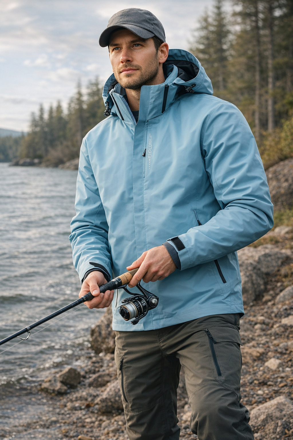Men's Lightweight Waterproof Jacket - Packable Wind-Resistant Outdoor Rain Jacket for Hiking & Travel