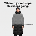 Where a short jacket stops, the long puffer coat keeps going