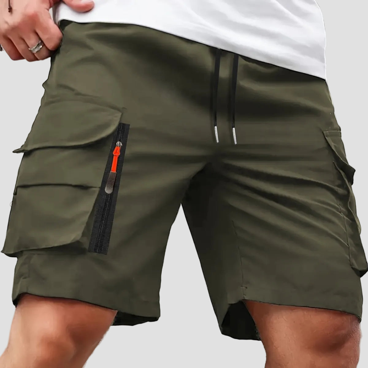 Men’s Lightweight Cargo Shorts with Zip Pockets – Outdoor Hiking Design