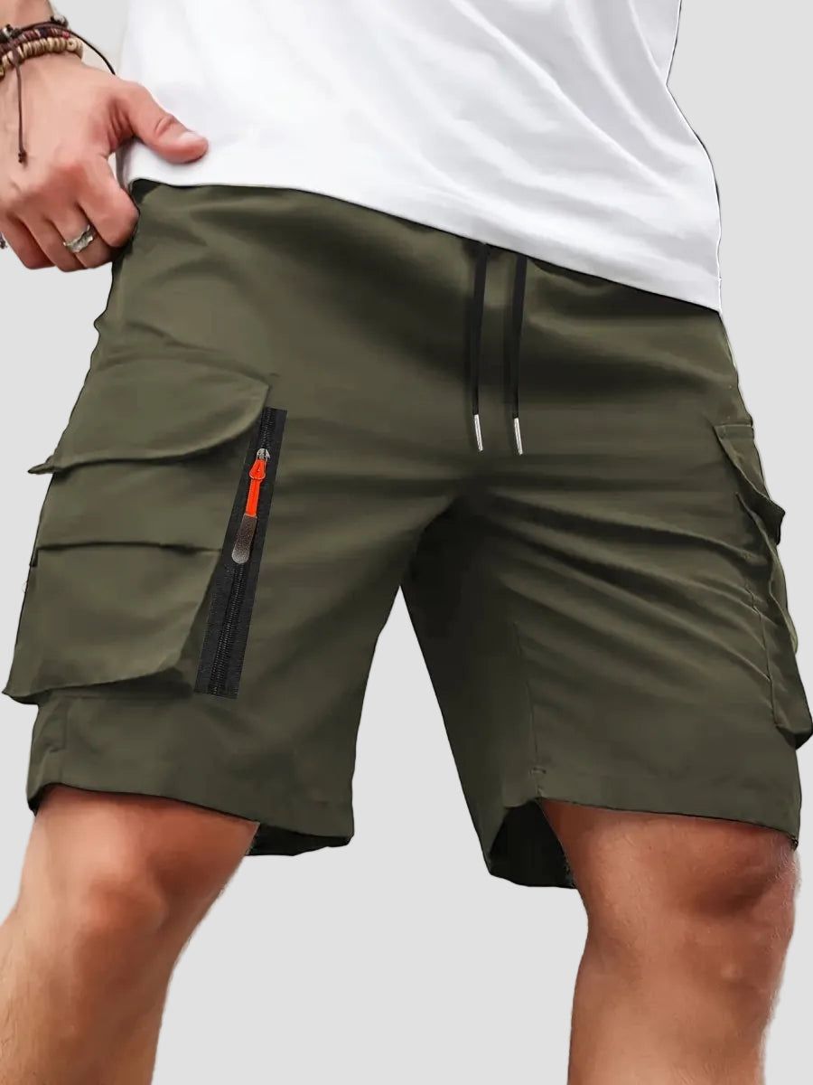 Men’s Lightweight Cargo Shorts with Zip Pockets – Outdoor Hiking Design