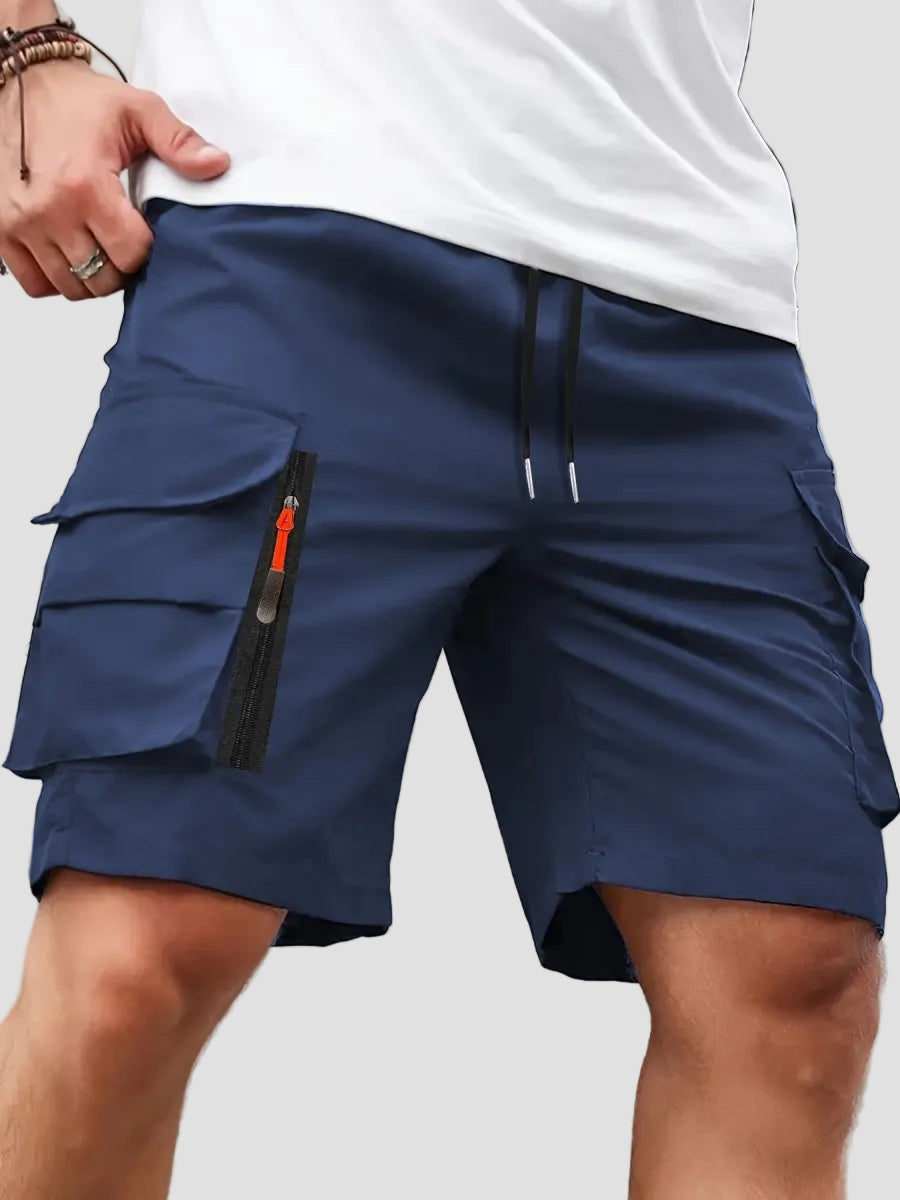 Men’s Lightweight Cargo Shorts with Zip Pockets – Outdoor Hiking Design