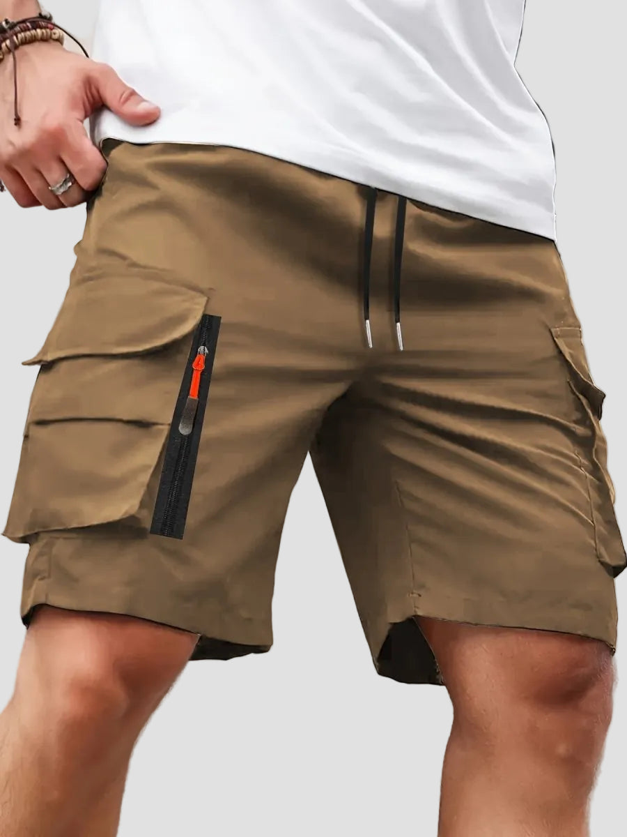 Men’s Lightweight Cargo Shorts with Zip Pockets – Outdoor Hiking Design