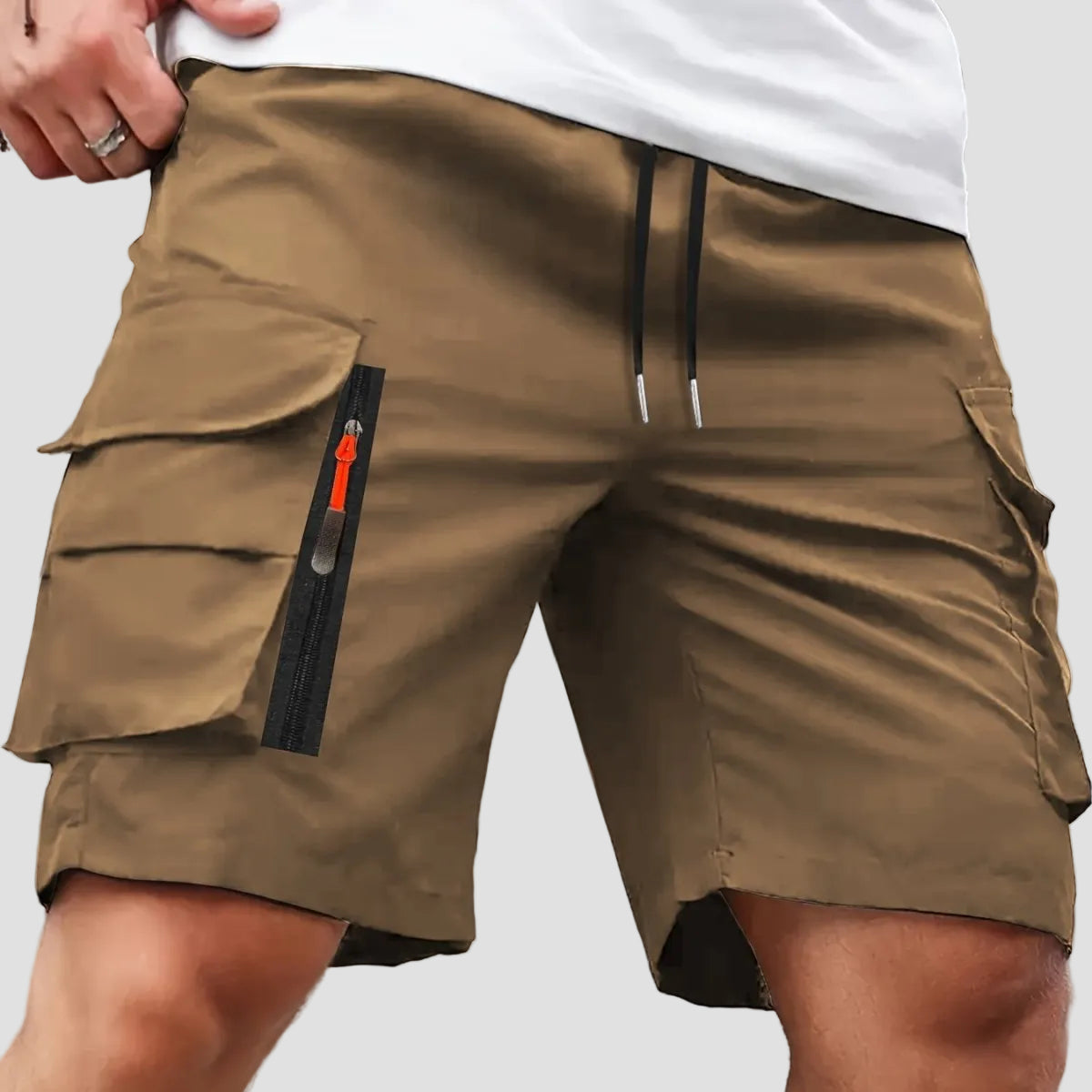 Men’s Lightweight Cargo Shorts with Zip Pockets – Outdoor Hiking Design