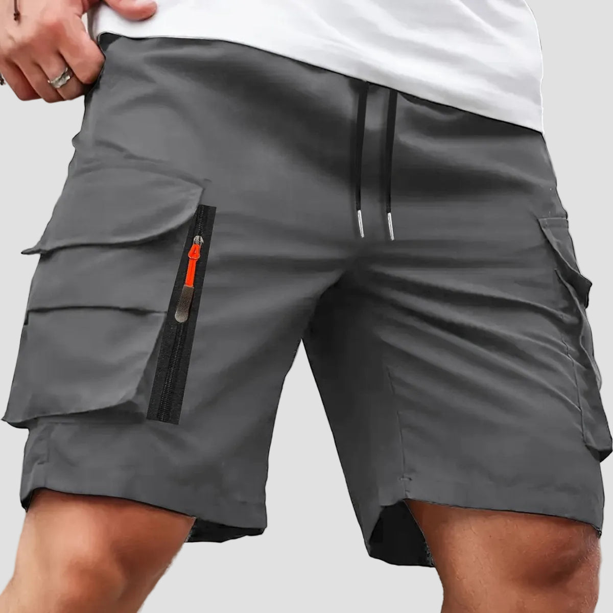 Men’s Lightweight Cargo Shorts with Zip Pockets – Outdoor Hiking Design