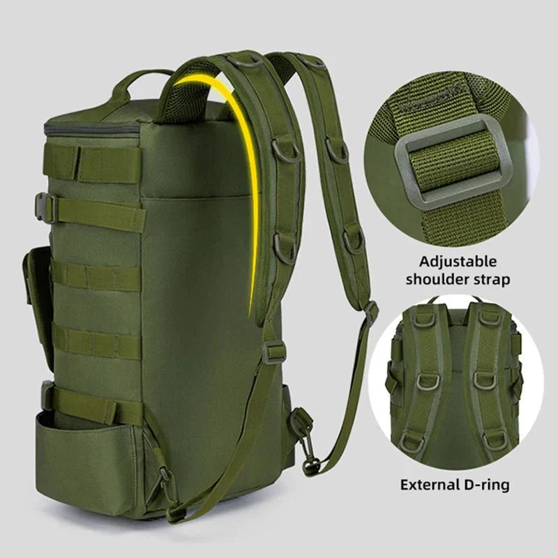 Fishing Backpack with Rod Holders - Water-Resistant Tackle Rucksack for Fishing and Outdoor Use