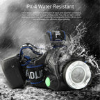 Rechargeable LED Headlamp - Waterproof Head Torch for Fishing, Hiking and Camping