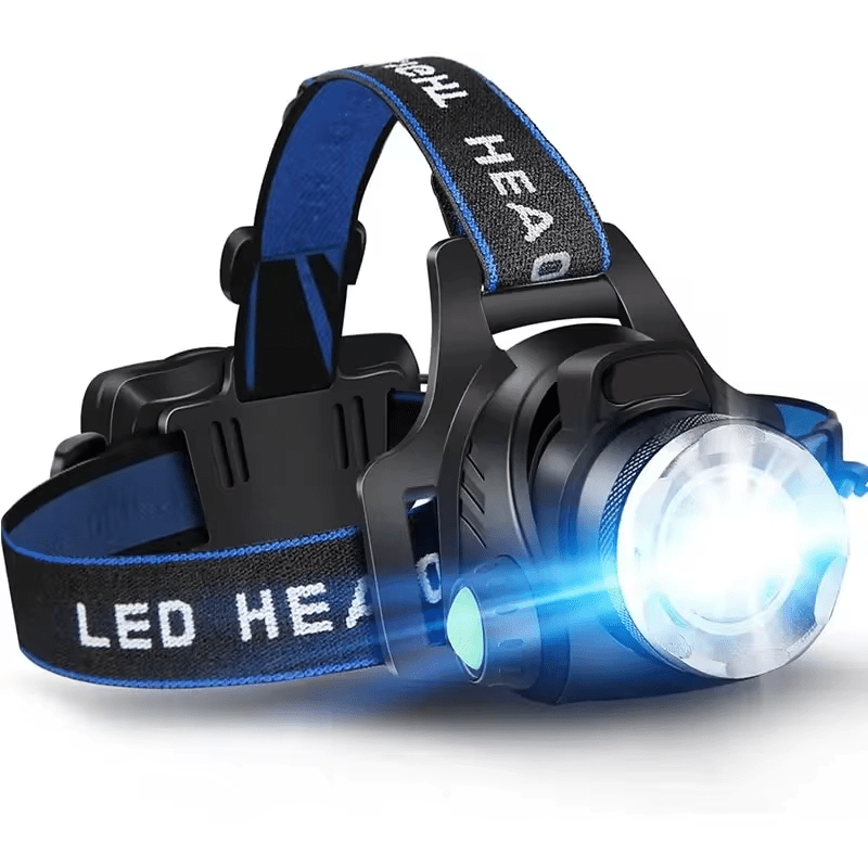Rechargeable LED Head Torch | Waterproof Zoom Light for Outdoor Use