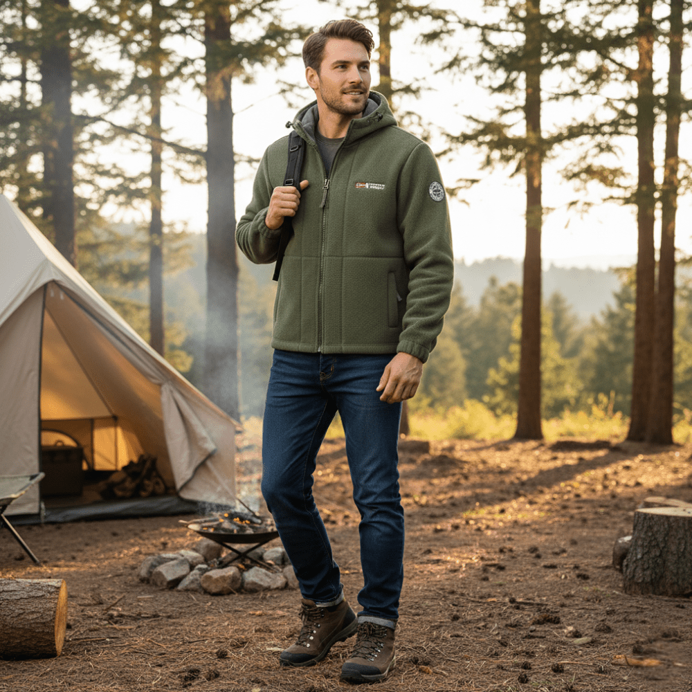 Men’s Windproof Fleece Jacket | Breathable Outdoor Layer for Cold Weather