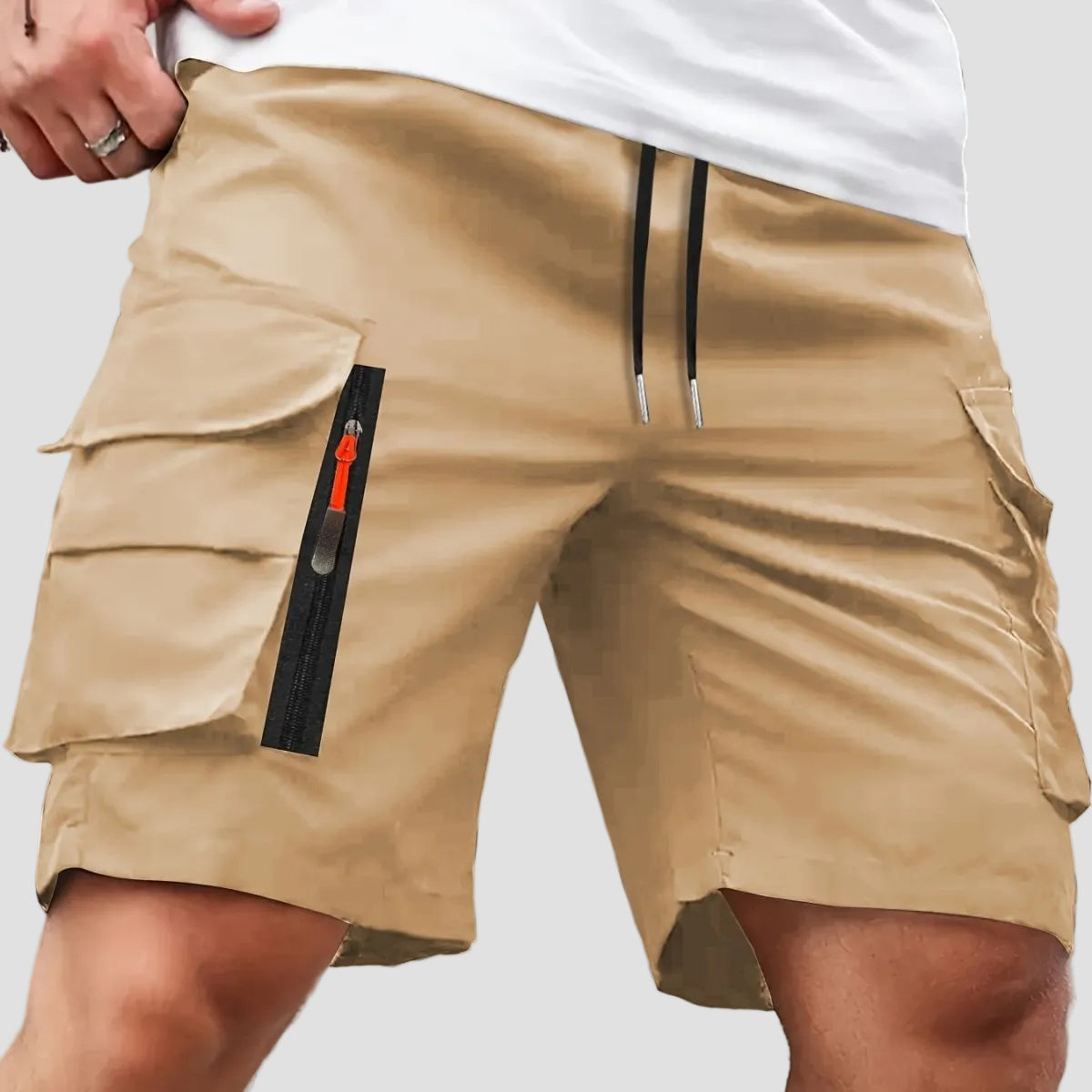 Men’s Lightweight Cargo Shorts with Zip Pockets – Outdoor Hiking Design