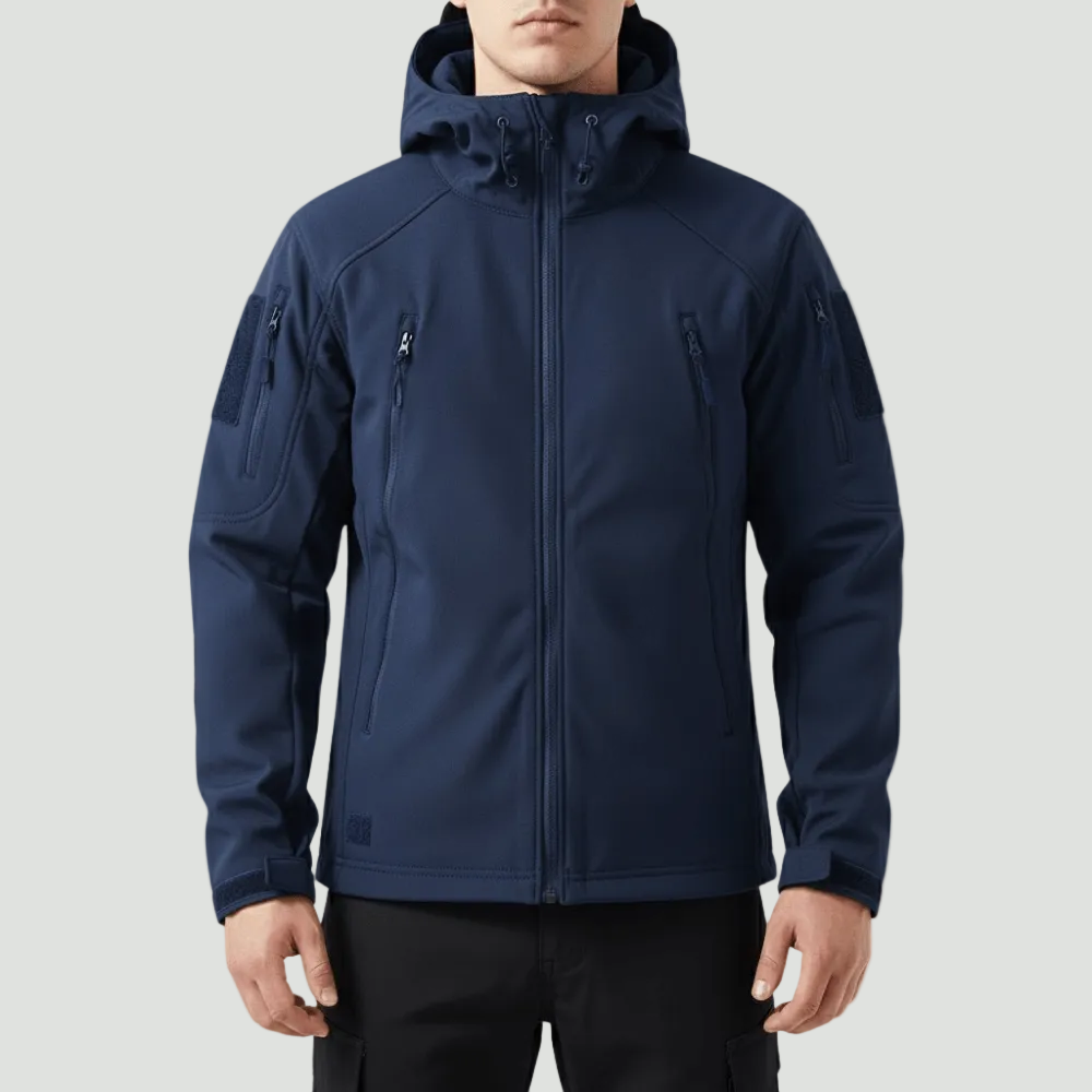 Hooded Softshell Outdoor Jacket – Wind-Resistant Layer for Cold Weather