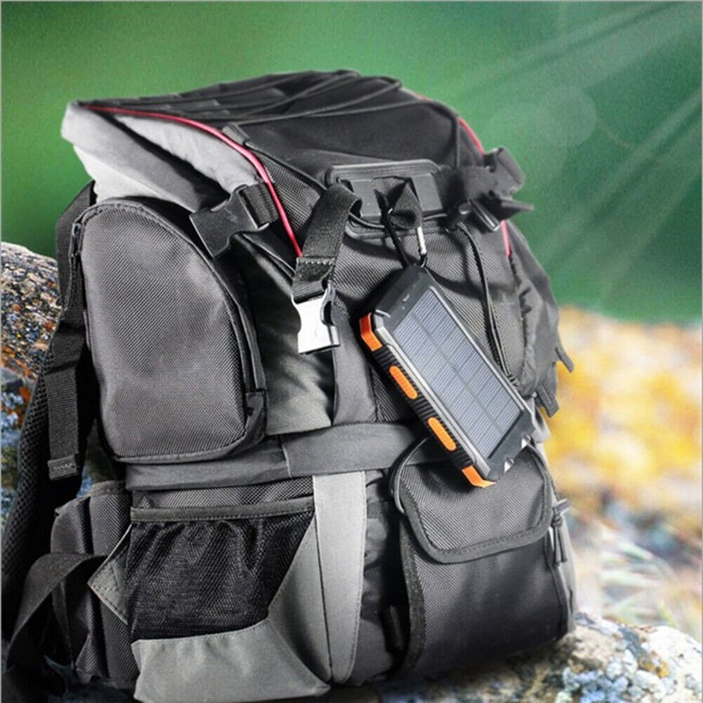 10,000mAh Solar Power Bank - Waterproof Outdoor Portable Charger for Hiking, Camping and Travel