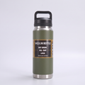 Terrabound insulated water bottle in Army Green, standing on a light background