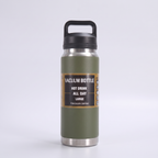 Terrabound insulated water bottle in Army Green, standing on a light background