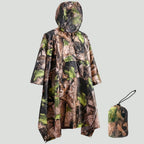 Camouflage Rain Poncho – Lightweight Waterproof Hooded Outdoor Poncho for Hiking & Fishing
