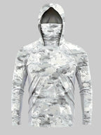 Camouflage Hooded Performance Shirt – Long-Sleeve Outdoor Layer with Face Cover