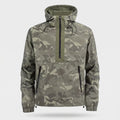 Men's camo half-zip anorak, front view