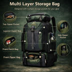 70L Hiking Rucksack - Large Capacity Trekking Backpack with Adjustable Straps for Camping and Multi-Day Hiking