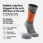 Padded underfoot, gripped at the arch, still there at the end: feature infographic