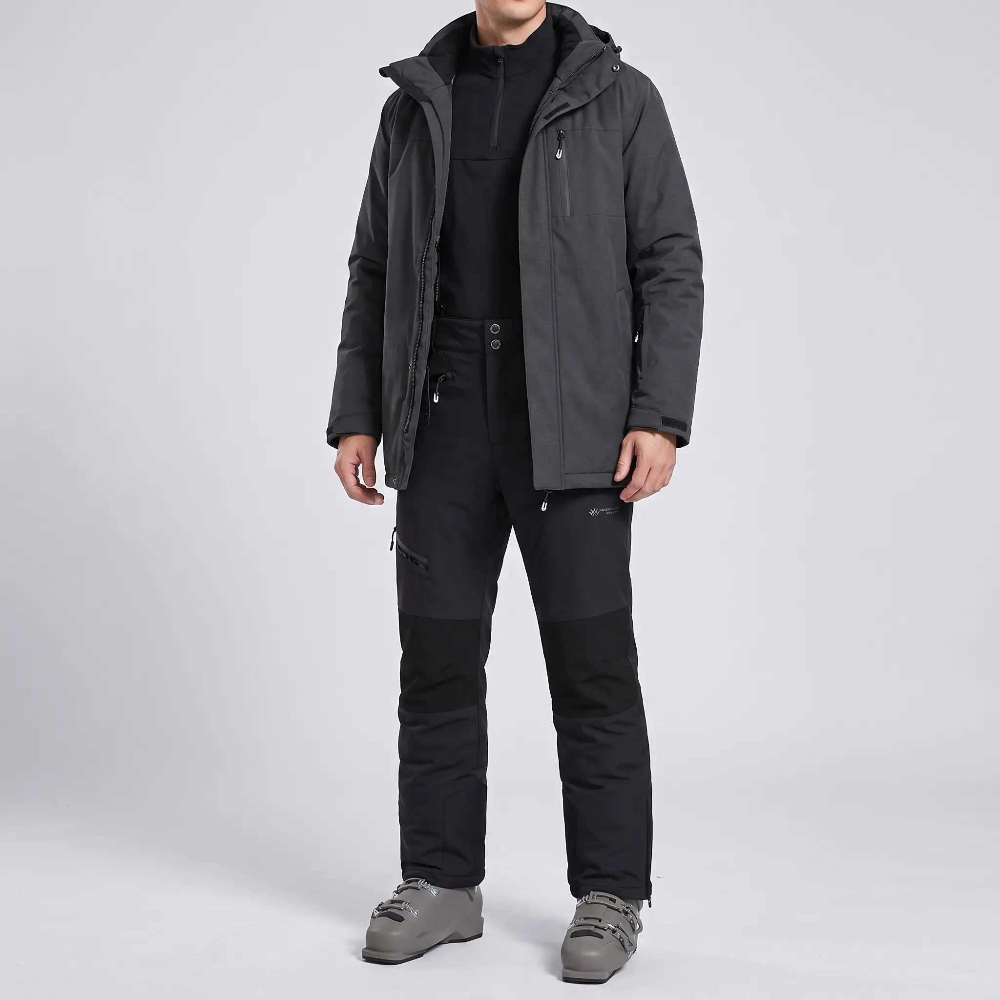 Terrabound insulated ski pants, black, front view