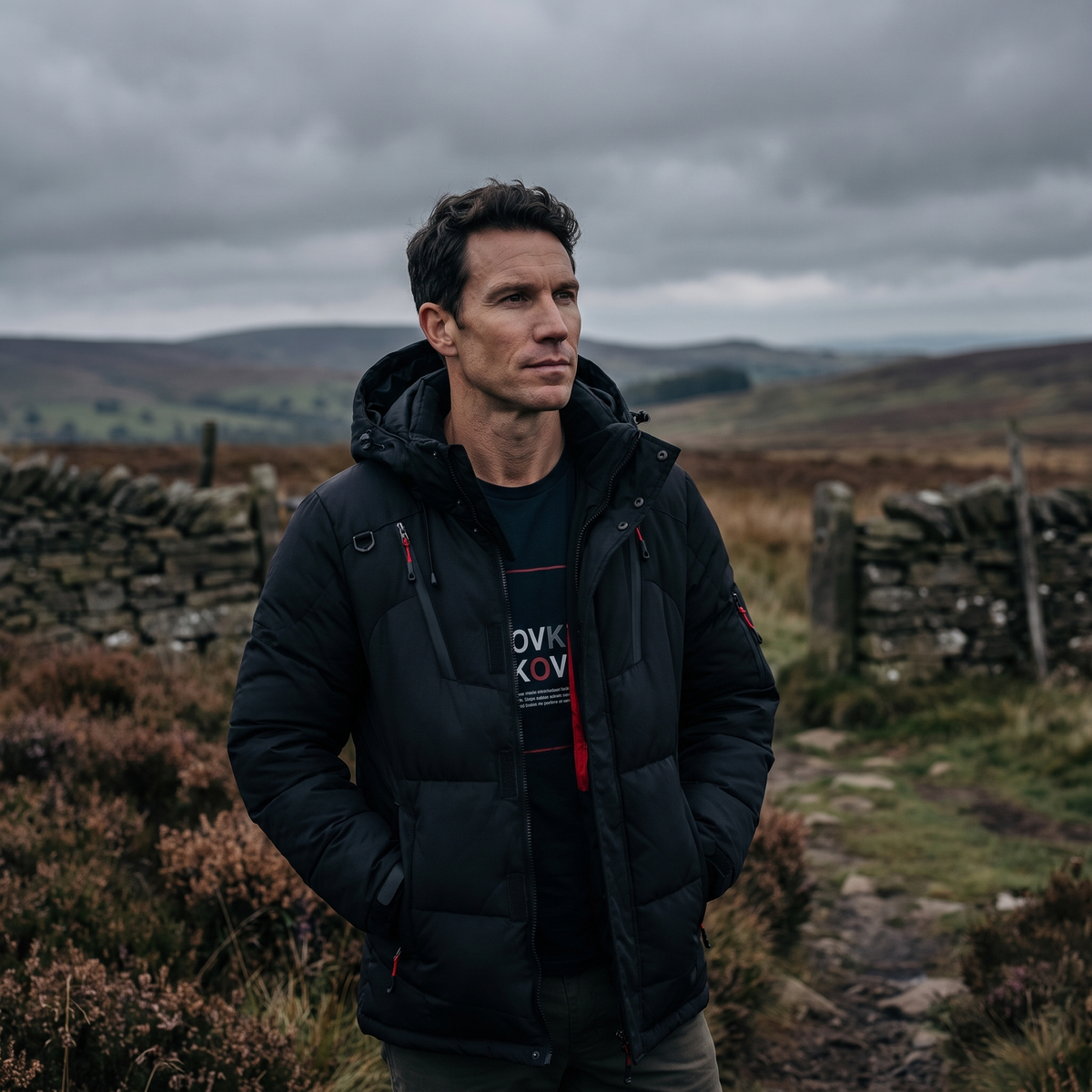 Men's Puffer Jacket - Outdoor - Black