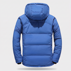 Men's Puffer Jacket - Back View - Blue
