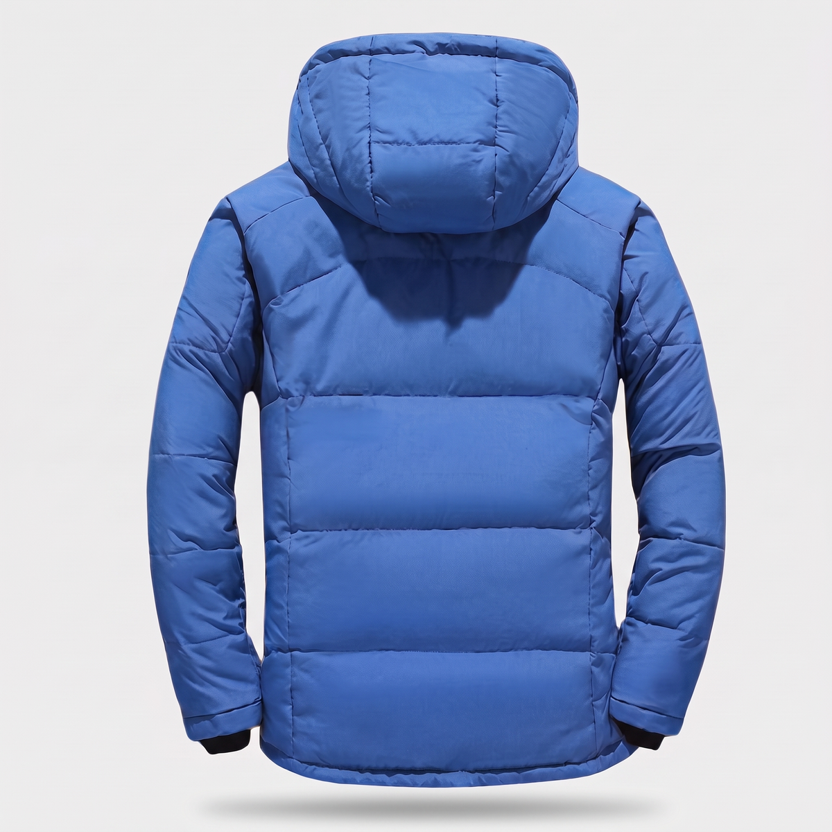 Men's Puffer Jacket - Back View - Blue
