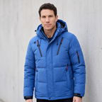 Men's Puffer Jacket - Model Shot - Blue