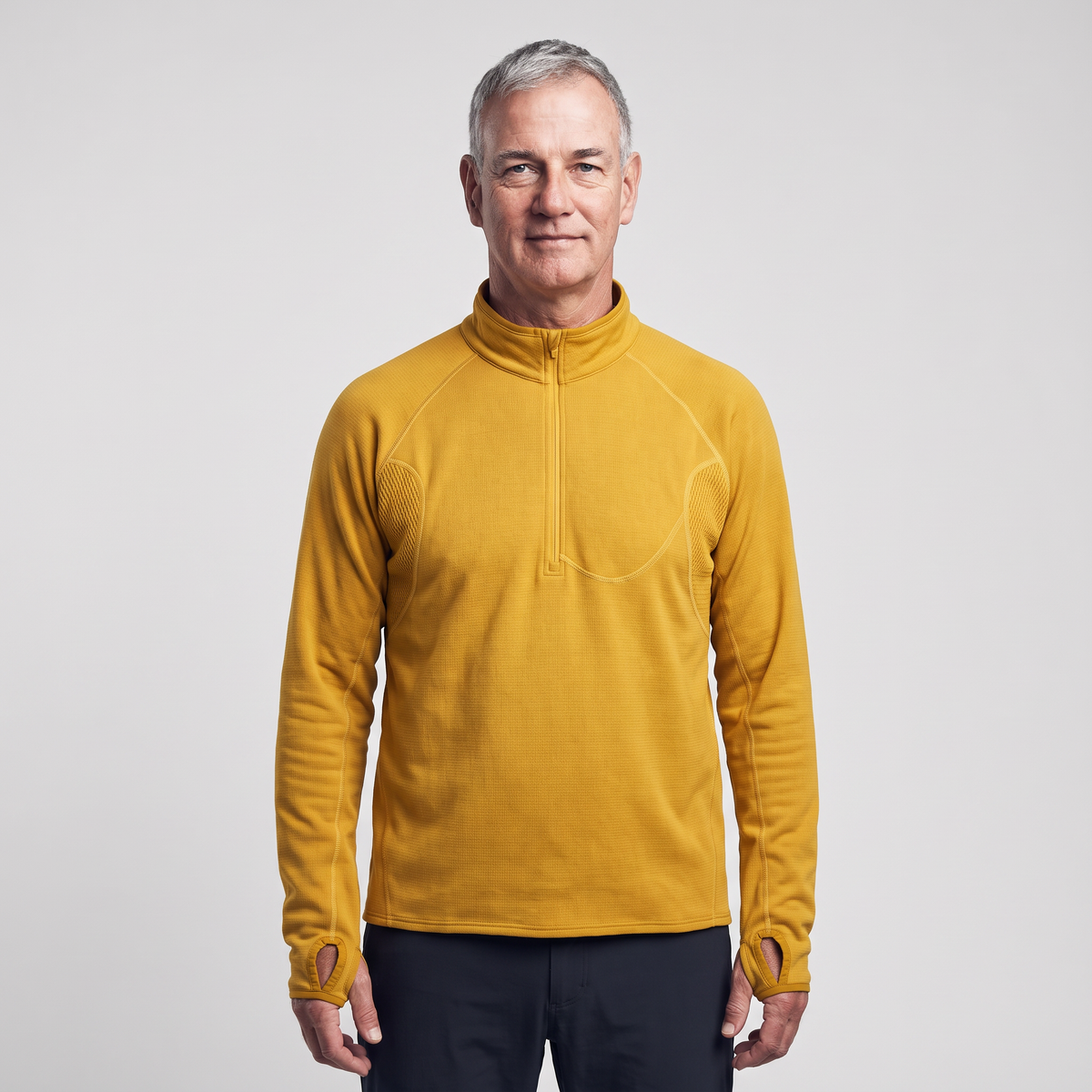 Men's Terrabound half-zip fleece in Bright Yellow, front view