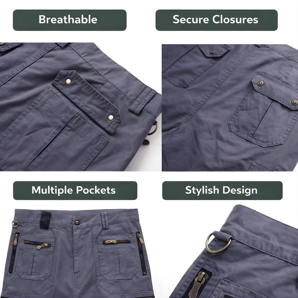 Men's Outdoor Cargo Shorts - 10 Pocket Cotton - Hiking & Fishing Shorts