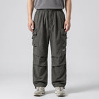 Terrabound baggy cargo trousers in Grey Green, front view