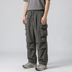 Terrabound baggy cargo trousers in Grey Green, side view