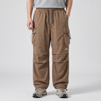 Terrabound baggy cargo trousers in Dark Khaki, front view