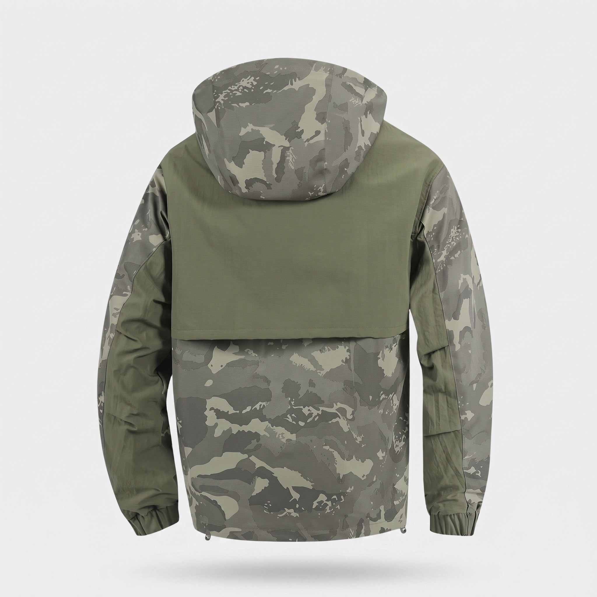 Camo half-zip anorak, back view