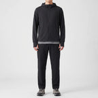 Men's full-zip sun hoodie in black, front view