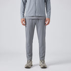 Men's full-zip sun hoodie in distant mountain grey, front view