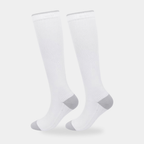 Knee-high sports socks in white, worn pair