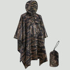 Camouflage Rain Poncho – Lightweight Waterproof Hooded Outdoor Poncho for Hiking & Fishing