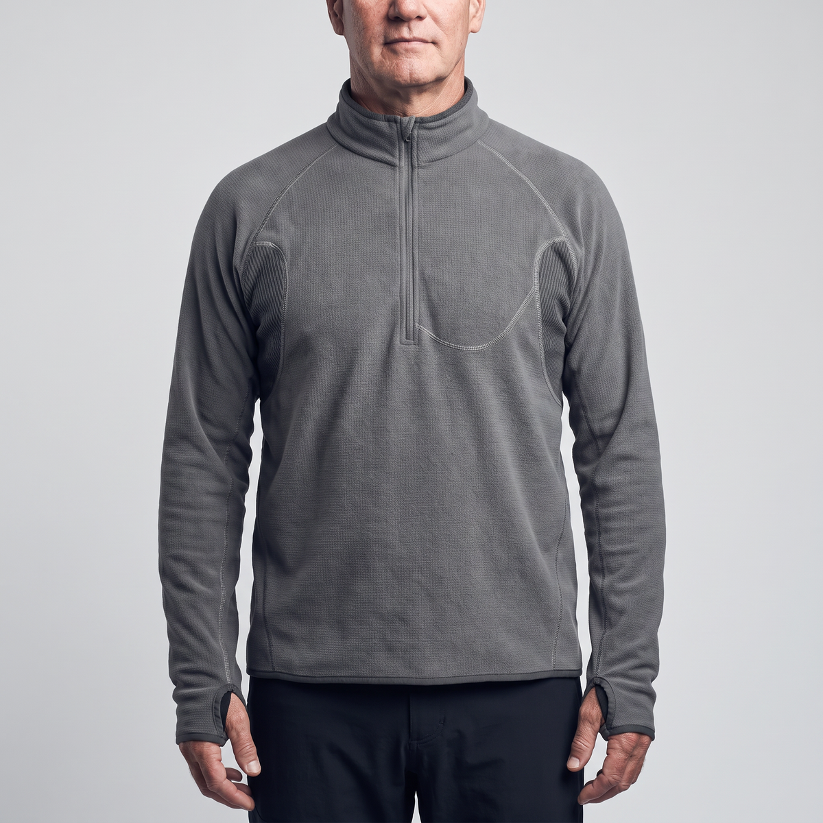Men's Terrabound half-zip fleece in Dark Gray, front view