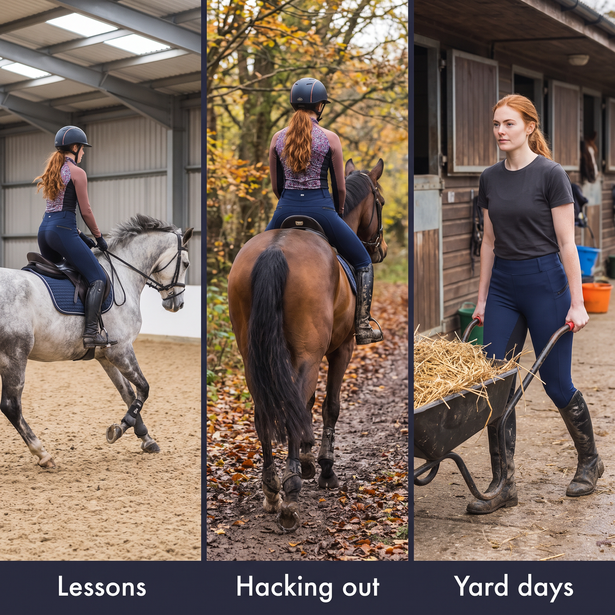 Two-tone jodhpurs for lessons, hacking out and yard days