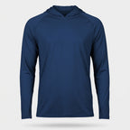 Men's UPF 50+ Sun Hoodie in navy - ghost mannequin front view