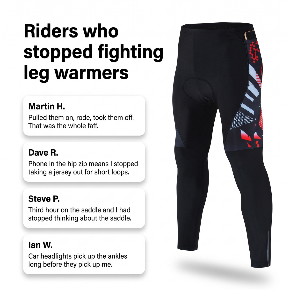 Rider comments about the cycling tights