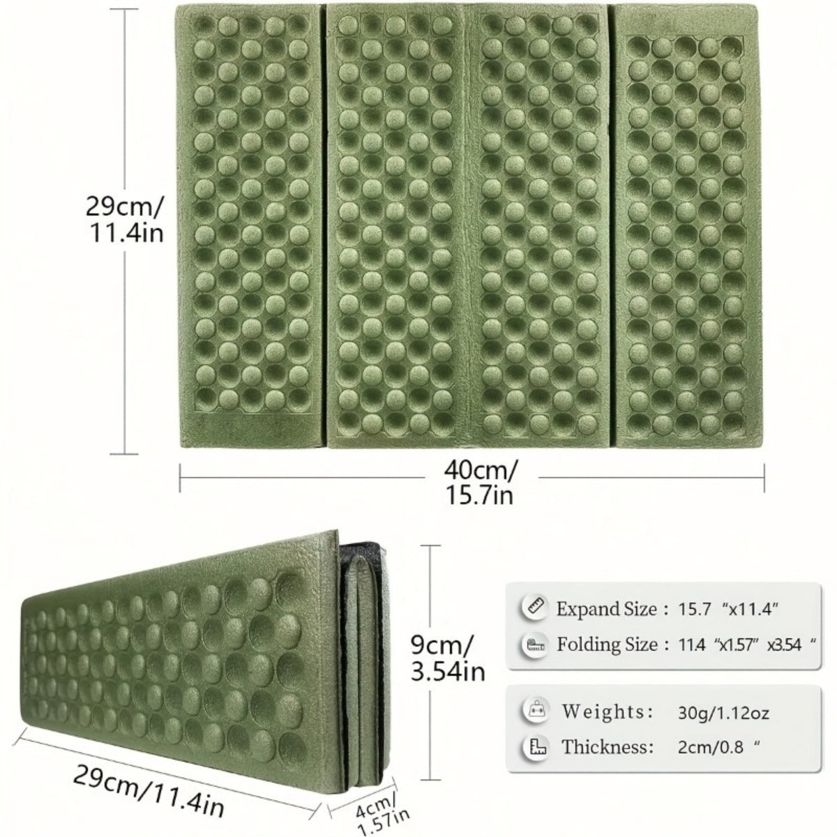 Set of Two Lightweight, Thick, Four-Fold Seat Cushions That Are Durable And Portable, Perfect for Outdoor Activities Like Gardening, Picnics, Beach Outings, Camping, Hiking, And Travel. They Are Washable And Ideal for Double Outdoor Adventures
