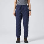 Women's fleece-lined hiking trousers navy blue front
