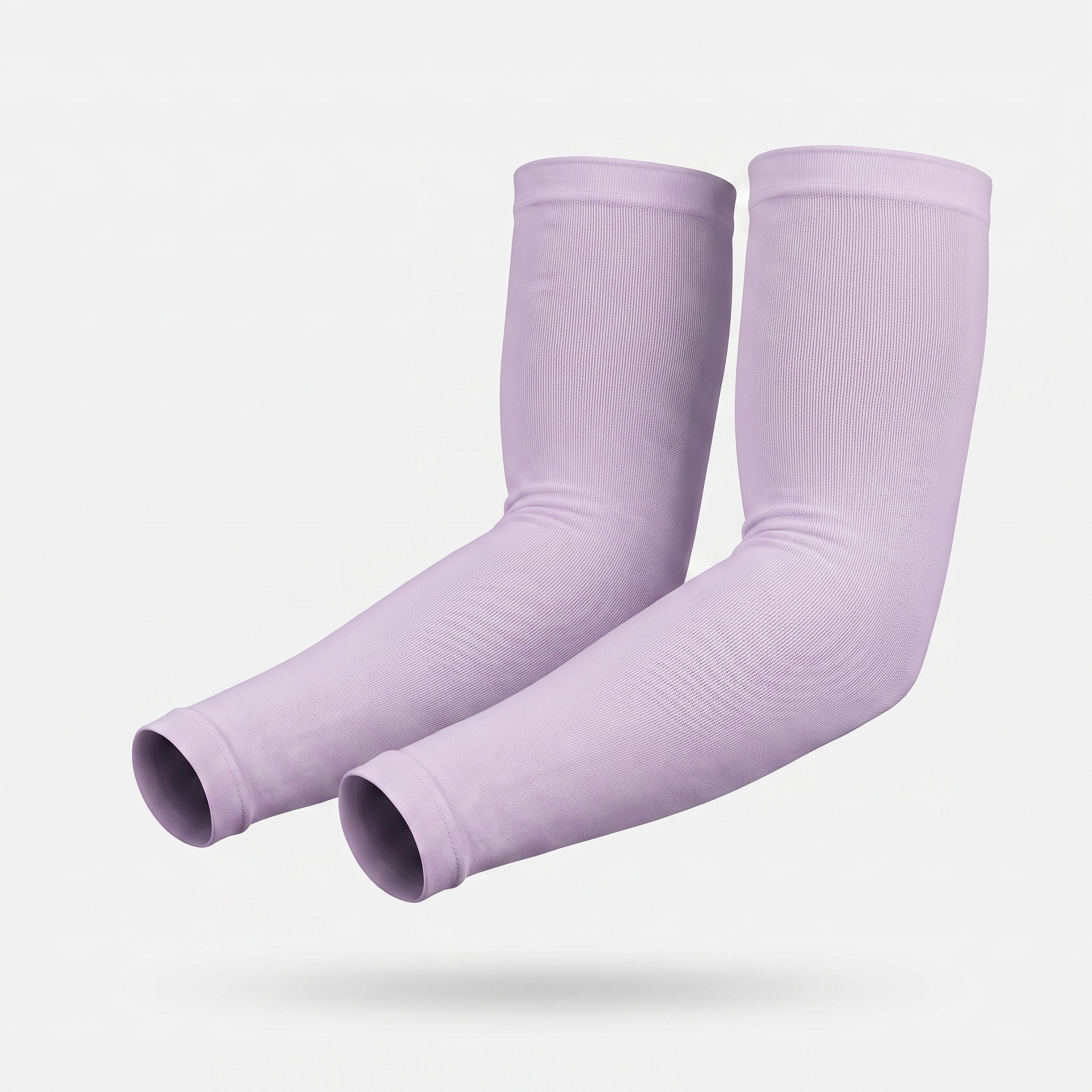 Smoke Purple plain cuff UPF 50+ sun sleeves shown on a bent arm, pair