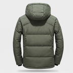 Men's Puffer Jacket - Back View - Green
