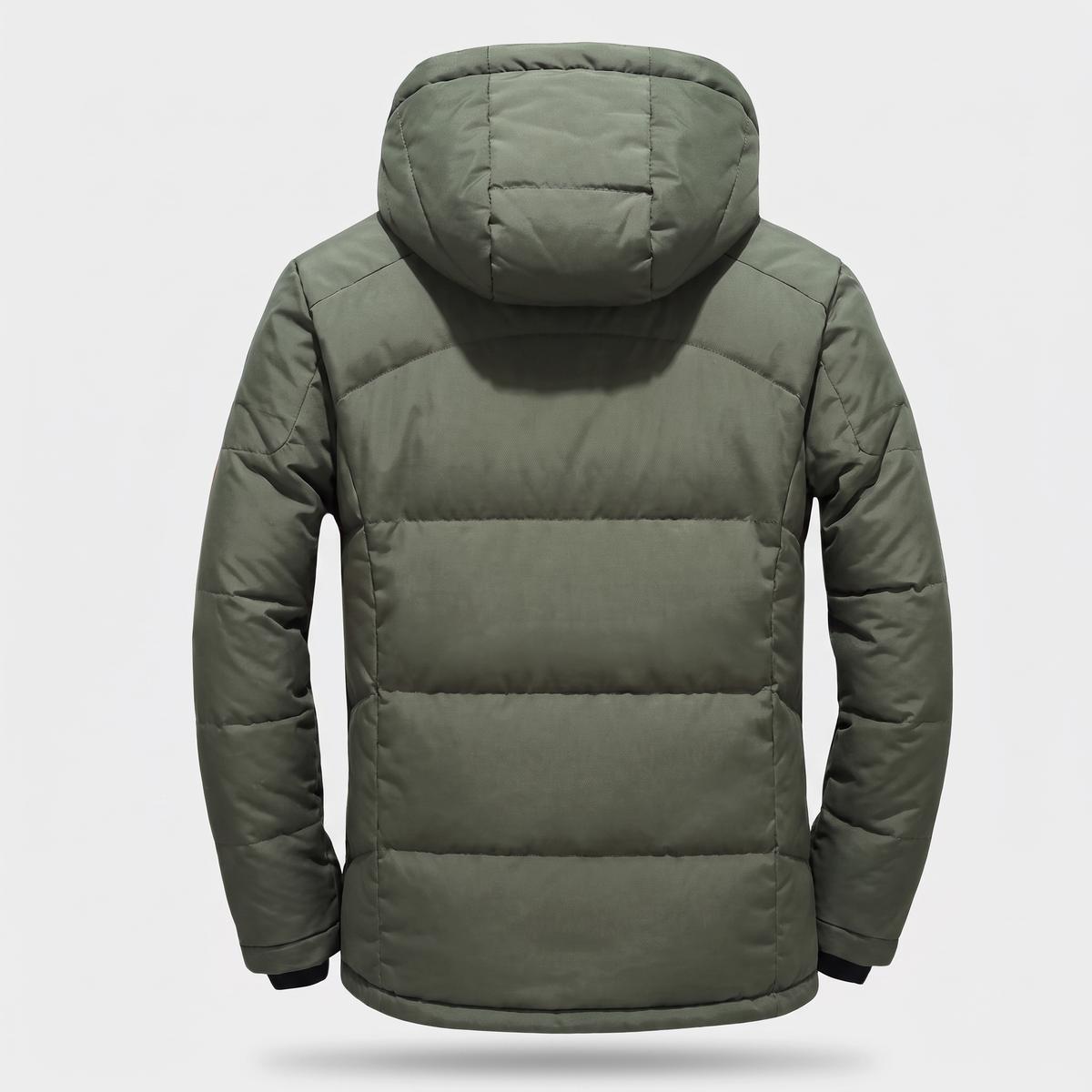 Men's Puffer Jacket - Back View - Green