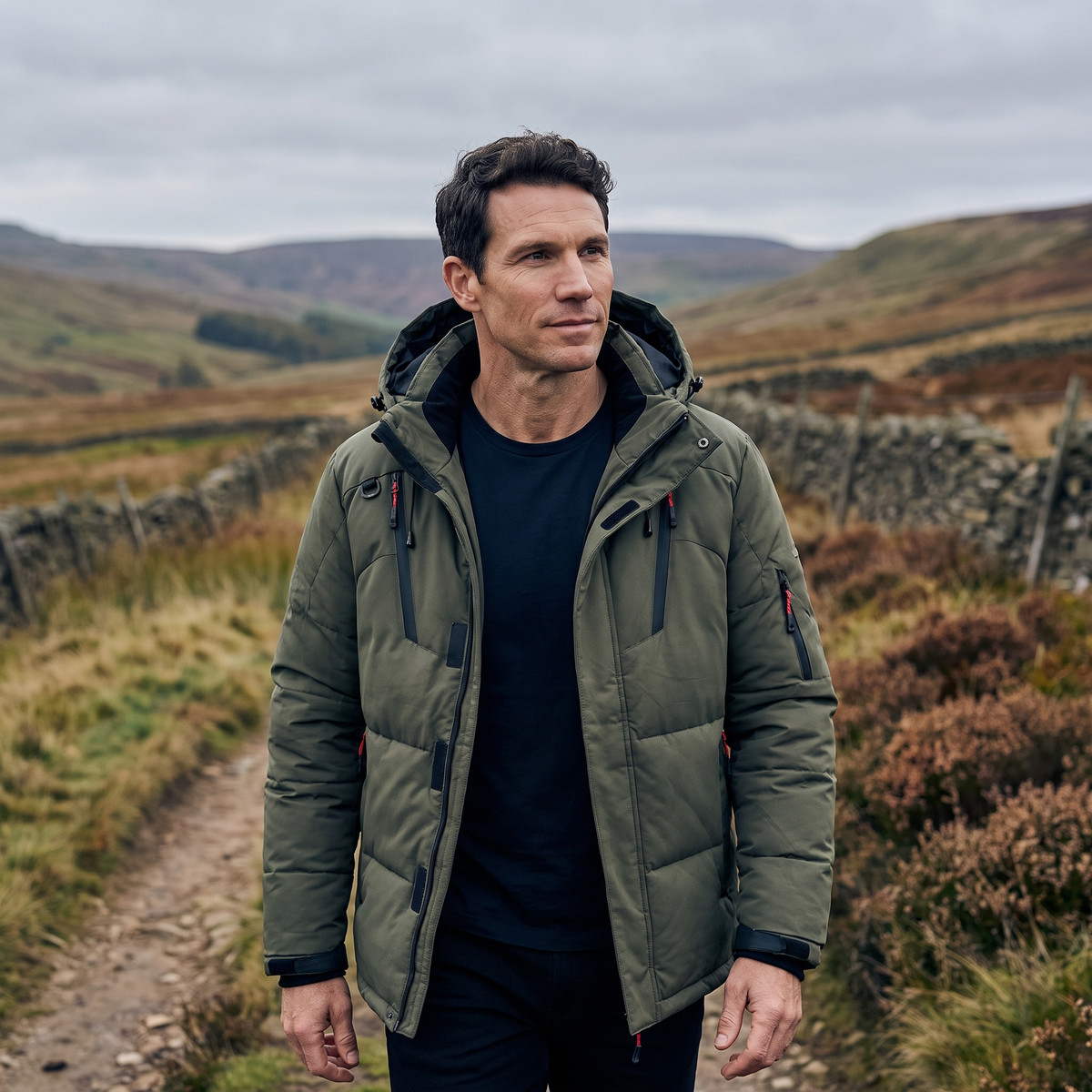 Men's Puffer Jacket - Outdoor - Green